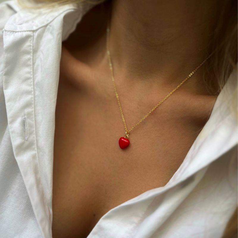 Collar corazon rojo