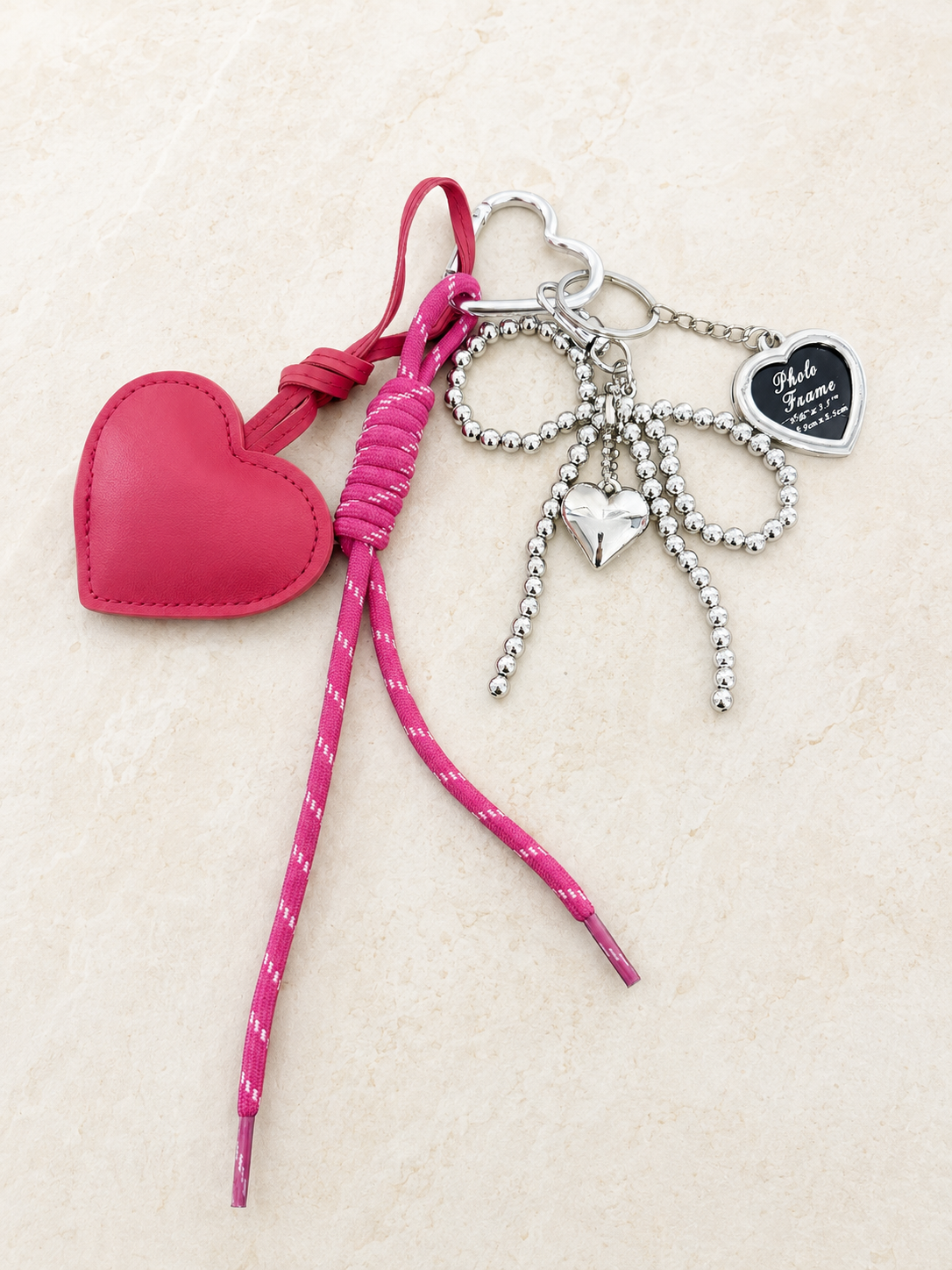 Collar corazón rosado