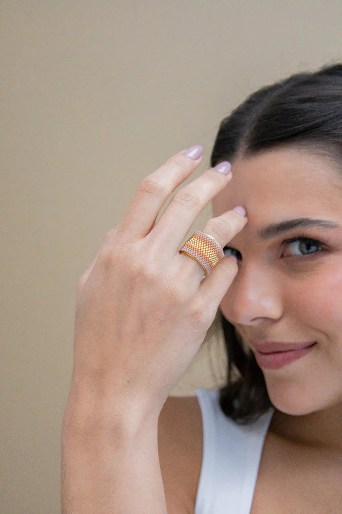 Anillo Miyuki Dorado