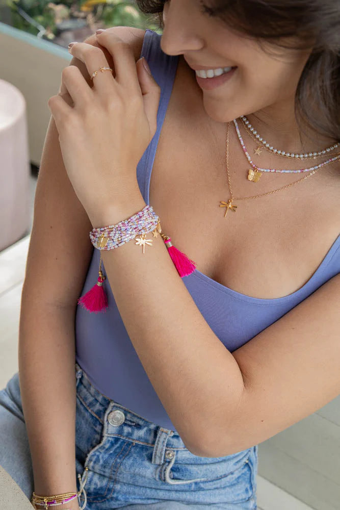 Brazalete Tejido Lila