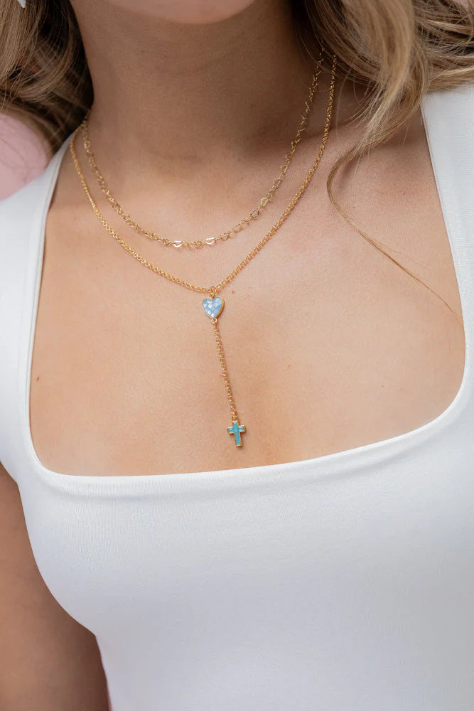 Collar Corazon Cruz