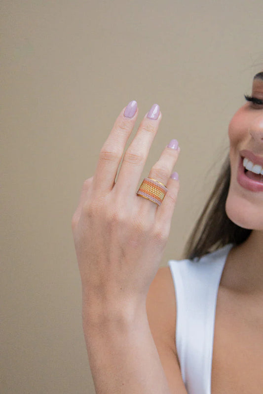 Anillo Miyuki Dorado