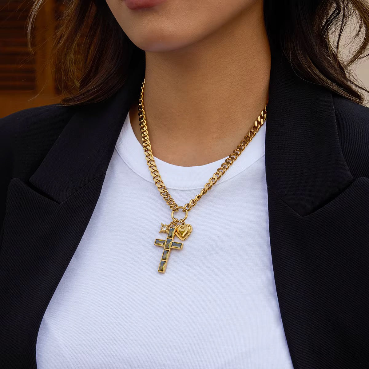 Collar Emerald Charms