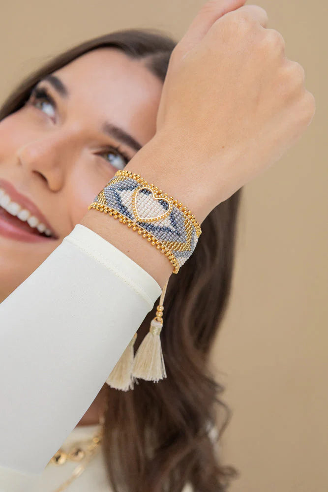 BRAZALETE CORAZON DENIM