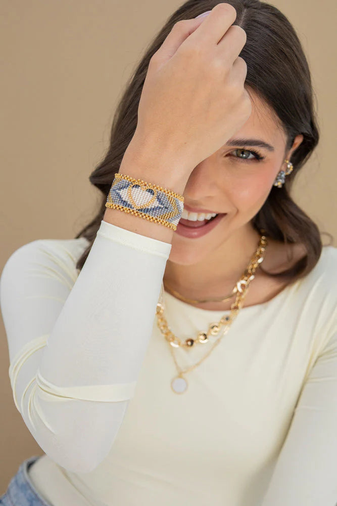 BRAZALETE CORAZON DENIM