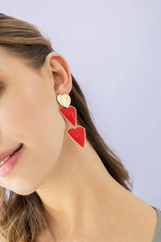 Aritos de doble corazon