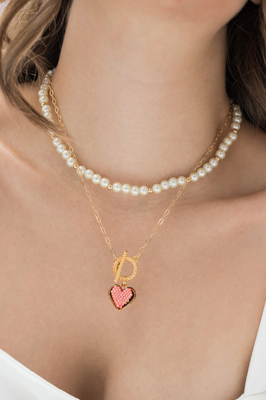 Cadena Corazon Pink