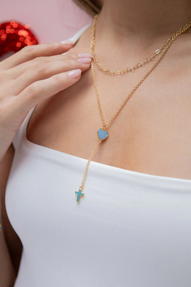 Collar Corazon Cruz